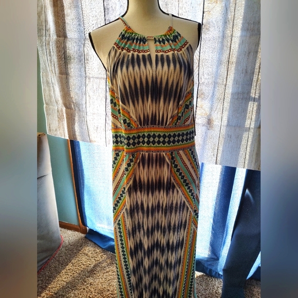NWT size 16P London Style Collection Petites geometric pattern maxi dress - Picture 2 of 11